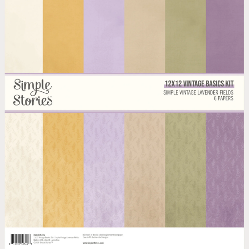 Picture of Simple Stories Simple Vintage Lavender Fields Vintage Basics Kit – Μπλοκ Χαρτιών Scrapbooking Διπλής Όψης 12×12″