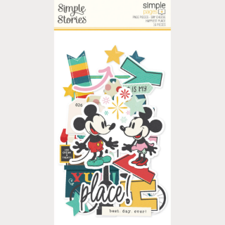 Picture of Simple Stories Say Cheese Happiest Place Simple Pages Pieces – Διακοσμητικά Die-Cuts για Scrapbooking, 16τεμ.