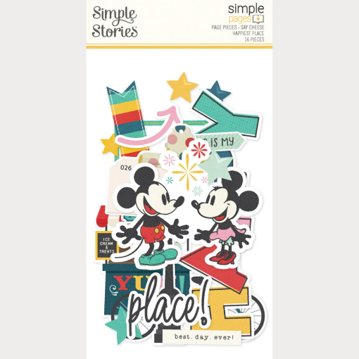 Picture of Simple Stories Say Cheese Happiest Place Simple Pages Pieces – Διακοσμητικά Die-Cuts για Scrapbooking, 16τεμ.