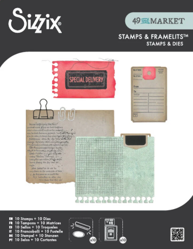 Picture of Sizzix Creative Combos Clear Stamps & Framelits Dies by 49 & Market | Σετ με Διάφανες Σφραγίδες & Μήτρες Κοπής, 20τεμ.