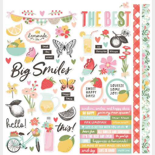 Picture of Simple Stories Pink Lemonade Cardstock Stickers Icons – Διακοσμητικά Αυτοκόλλητα Scrapbooking, 72τεμ.
