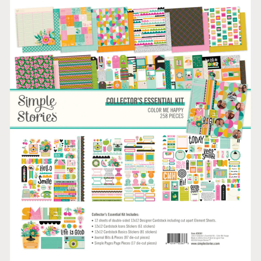 Picture of Simple Stories Color Me Happy Collector's Essential Kit – Χαρτιά Scrapbooking & Διακοσμητικά, 258τεμ.