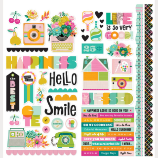 Picture of Simple Stories Color Me Happy Cardstock Stickers Icons – Διακοσμητικά Αυτοκόλλητα Scrapbooking, 61τεμ.