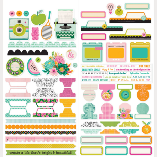 Picture of Simple Stories Color Me Happy Cardstock Stickers Basics – Αυτοκόλλητα Labels & Borders για Scrapbooking, 81τεμ.