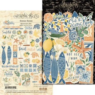Picture of Graphic 45 Scenic Route Ephemera Set – Διακοσμητικά Εφήμερα Scrapbooking 65 Τεμαχίων