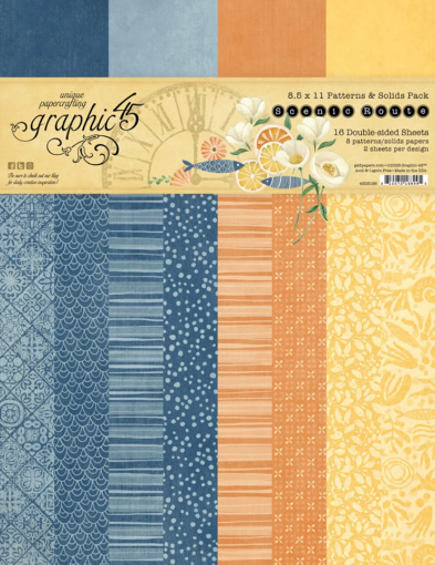 Picture of Graphic 45 Scenic Route 8.5x11 Inch Patterns & Solids Pack – Μπλοκ Χαρτιών Scrapbooking 16 Φύλλων