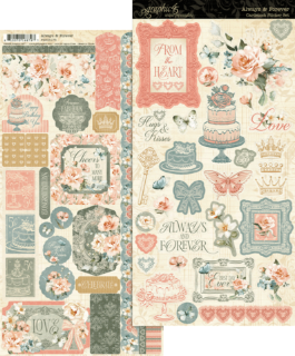 Picture of Graphic 45 Always & Forever Sticker Set – Αυτοκόλλητα Scrapbooking σε 2 Φύλλα 6x12