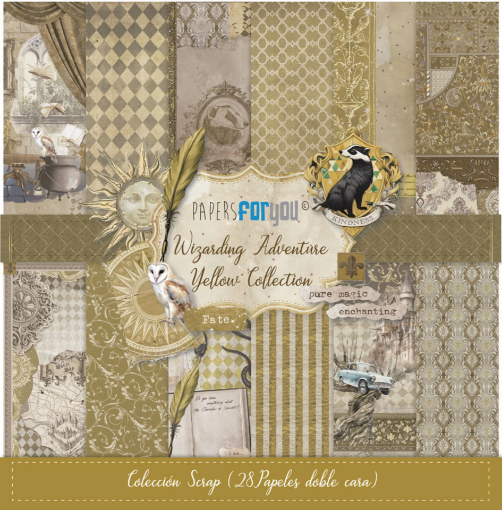 Picture of Papers For You Wizarding Adventure Houses Yellow 8x8 Inch Scrap Paper Pack – Μπλοκ Χαρτιών Διπλής Όψης με Μαγική Αισθητική Σχολών Μαγείας, 28 φύλλα