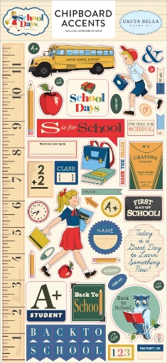 Picture of Carta Bella Chipboard Accents - School Days | Αυτοκόλλητα Chipboard Διακοσμητικά