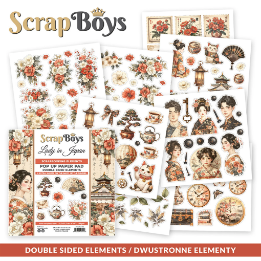 Picture of ScrapBoys Μπλοκ  Χαρτιών Scrapbooking 6x6 Inch – Lady in Japan, Pop Up