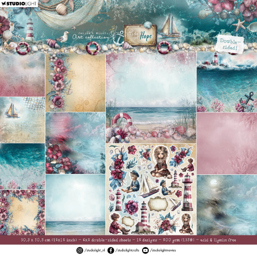Picture of Studio Light Tide of Hope Μπλοκ Scrapbooking Διπλής Όψης 8x8 Inch – Designer Paper Backgrounds