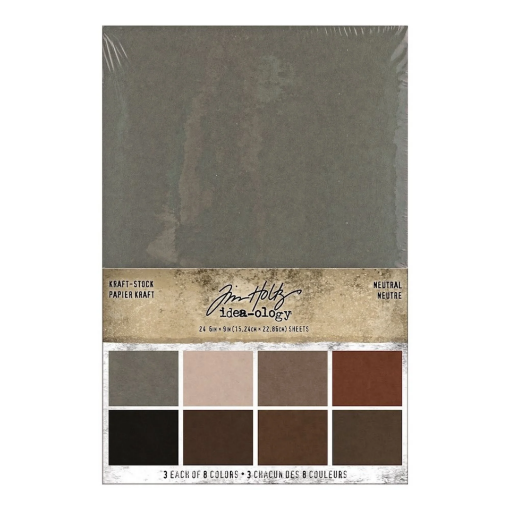 Picture of Tim Holtz Idea-ology Kraft-Stock Stack Neutral | Χαρτιά Kraft Διπλής Όψης, 24 Φύλλα