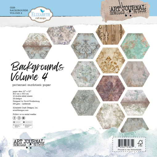 Picture of Elizabeth Craft Designs Hello You! 12" x 12" Patterned Cardstock Backgrounds Volume 4 | Χαρτιά Scrapbooking Διπλής Όψης 250gsm