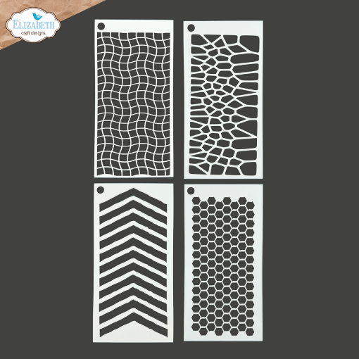 Picture of Elizabeth Craft Designs Hello You! Stencil Journal Stencils 10 | Σετ με 4 Στένσιλ για Art Journal & Mixed Media Backgrounds