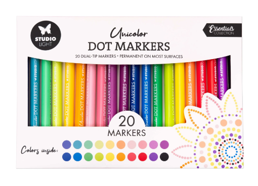 Picture of Studio Light Dot Markers Unicolor | Μαρκαδόροι Dot Marker Διπλής Μύτης, 20 τεμ.