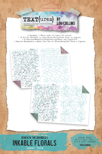 Picture of TEXT(ures) Beneath the Brambles Laser Cut Inkable Florals Pack | Πακέτο Laser Cut Λουλούδια & Φύλλα για Χρωματισμό, 48 τεμ.