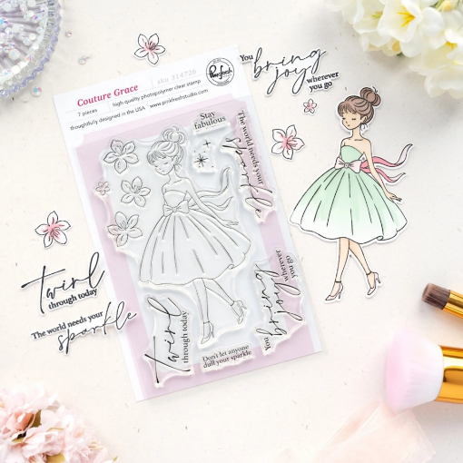 Picture of Pinkfresh Studio The Couture Edit Stamp | Σφραγίδα 4" x 6", Couture Grace