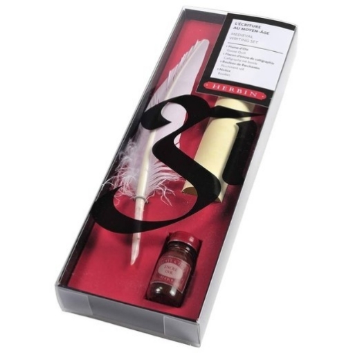 Picture of Herbin Medieval Writing Set | Σετ Καλλιγραφίας με Φτερό, Περγαμηνή & Μελάνι