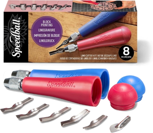 Picture of Speedball Lino Cutter Set | Σετ Εργαλείων Λινοτυπίας & Χαρακτικής με 2 Λαβές και 6 Λεπίδες