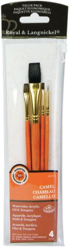 Picture of Royal & Langnickel Sable/Camel Value Pack Σετ Πινέλων με Θήκη, 4τεμ.