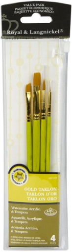 Picture of Royal & Langnickel Gold Taklon Value Pack RSET-9123 | Σετ Συνθετικά Πινέλα 4 τεμ. με Θήκη