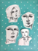 Picture of Dina Wakley MEdia Cling Stamps | Σετ Σφραγίδων, Sketched Faces