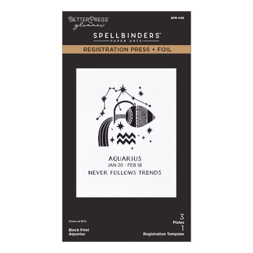 Picture of Spellbinders BetterPress Block Print Aquarius Press + Foil Plates | Μήτρες Letterpress & Hot Foil - Υδροχόος