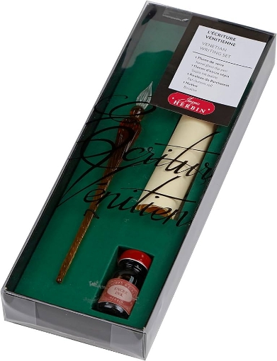 Picture of Herbin Venetian Writing Set | Σετ Καλλιγραφίας με Γυάλινη Πένα, Μελάνι & Περγαμηνή
