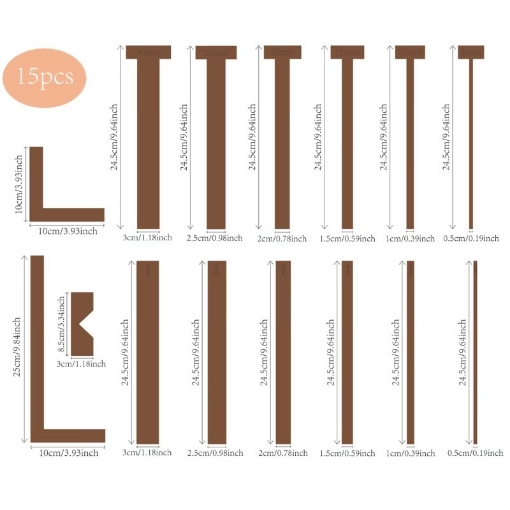 Picture of Scraps n Pieces Bookbinding Spacers Set | Σετ Οδηγοί Αποστάσεων & Ευθυγράμμισης Βιβλιοδεσίας, 15 τεμ.