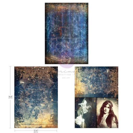 Picture of Prima Marketing Finnabair A3 Decoupage Pack | Χαρτιά Decoupage Nightdreaming, 3 τεμ.