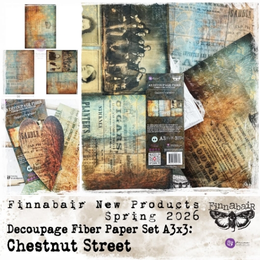 Picture of Prima Marketing Finnabair A3 Decoupage Pack | Χαρτιά Decoupage - Chestnut Street, 3 τεμ.