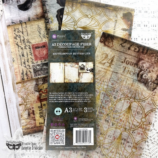 Picture of Prima Marketing Finnabair A3 Decoupage Pack | Χαρτιά Decoupage - Southampton Butterflies, 3 τεμ.