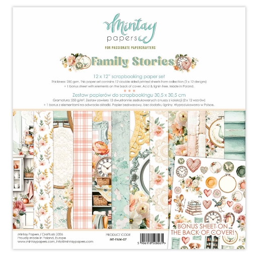 Picture of Mintay Papers Συλλογή Scrapbooking Διπλής Όψης 12" x 12" - Family Stories
