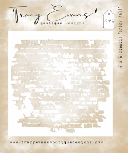 Picture of Tracy Evans Stencil | Stencil Τοίχος με Τούβλα 6"x6", Brick Wall