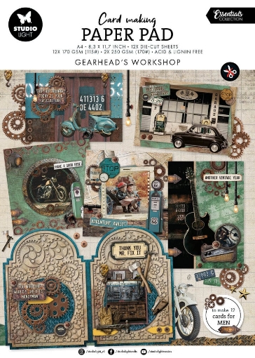 Picture of Studio Light Essentials Card Making Paper Pad | Μπλοκ για Κάρτες A4, Gearhead’s Workshop