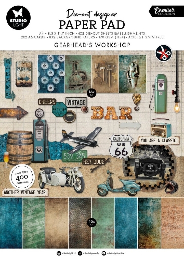 Picture of Studio Light Essentials | A4 Die-Cut Paper Pad – Gearhead Workshop, 28 φύλλα / 400+ στοιχεία