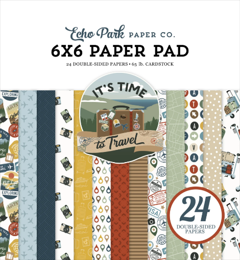 Picture of Echo Park Paper Pad | Μπλοκ Scrapbooking 6" x 6" - It’s Time To Travel 