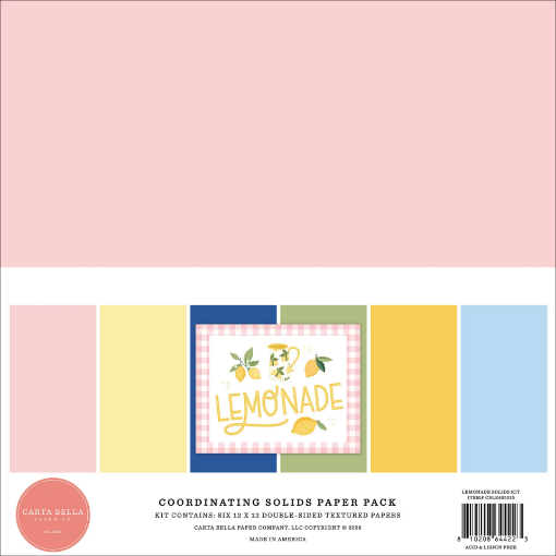 Picture of Carta Bella Solids Paper Pack | Χαρτιά Scrapbooking, Lemonade 12"x12"