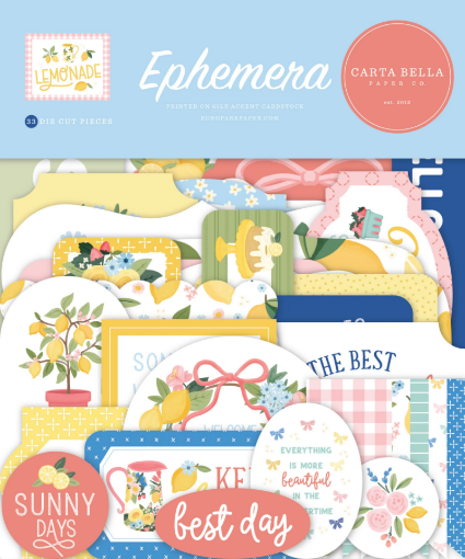 Picture of Carta Bella Ephemera | Διακοσμητικά Στοιχεία από Cardstock, Lemonade (33 τεμ.)