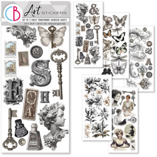 Picture of Ciao Bella Art Stickers Transparent Adhesive Sheets - Typographic, 5 Φύλλα