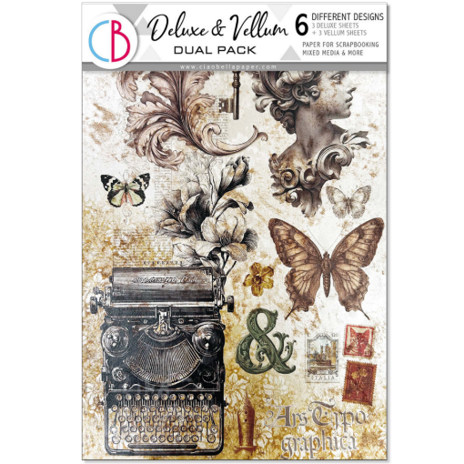 Picture of Ciao Bella Σετ Χαρτιών A4 Deluxe Pearl Copper & Vellum - Typographic, 6 τεμ.