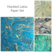 Picture of Olino Marbled Lokta Paper Set | Σετ Χειροποίητες Μαρμαρόκολες Lokta 8 φύλλα