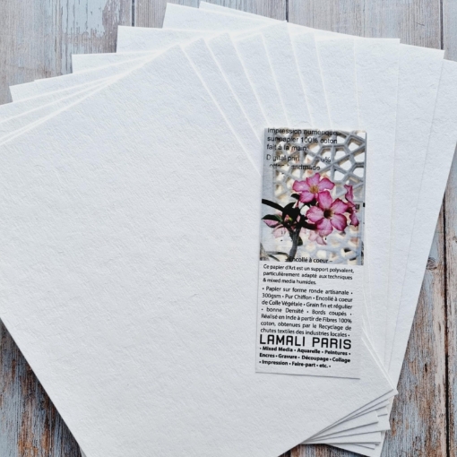 Picture of Lamali Multi-Techniques Cotton Paper A4 | Χειροποίητο Χαρτί 100% Βαμβάκι 300gsm - White, 10 τεμ
