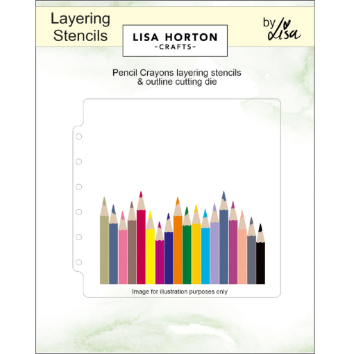 Picture of Lisa Horton Crafts Layering Stencils & Die | Σετ Στενσιλ με Μολύβια & Μήτρα Κοπής - Pencil Crayons, 8 τεμ.