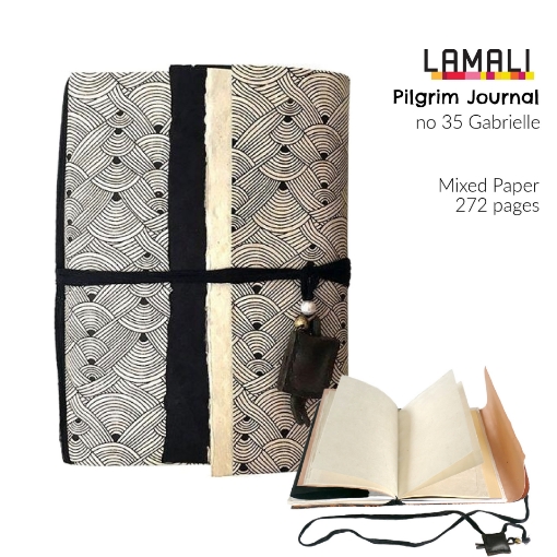 Picture of Lamali Pilgrim Traveler’s Notebook 16 x 21 cm | Χειροποίητο Journal με Lokta Εξώφυλλο - No 35 Gabrielle, 272 σελ.