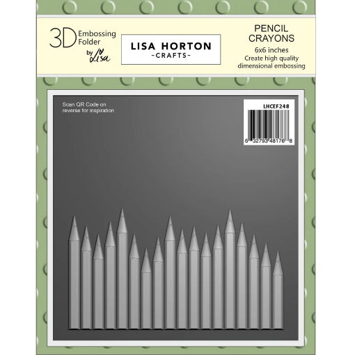 Picture of Lisa Horton Crafts 3D Embossing Folder | Μήτρα για Ανάγλυφα – Pencil Crayons, 6x6”