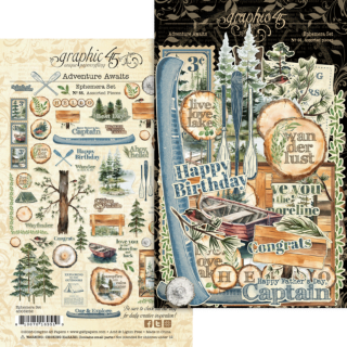 Picture of Graphic 45 Adventure Awaits Ephemera Set - Διακοσμητικά Die-Cuts, 66τεμ.