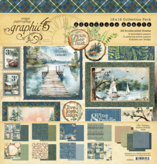 Picture of Graphic 45 Adventure Awaits 12x12 Inch Collection Pack - Σετ Χαρτιών Scrapbooking Διπλής Όψης, 24 Φύλλα
