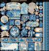 Picture of Graphic 45 Ocean Blue Keepsake Kit with Exclusive Metal Die-Set - Συλλεκτικό Σετ Scrapbooking 12" x 12" με Αποκλειστική Μήτρες Κοπής