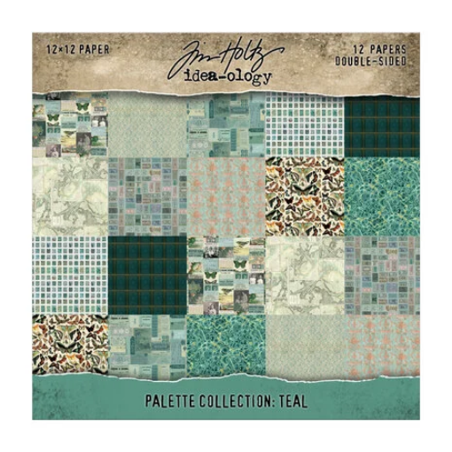 Picture of Tim Holtz Idea-ology Μπλοκ Scrapbooking Διπλής Όψης 12" x 12" – Palette Collection, Teal